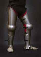 18GA Steel SCA LARP Medieval German full Leg Armor With Greaves & Knee Cuisse picture