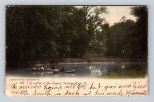 Bucyrus OH-Ohio, Seccaium Amusement Park Lagoon Canoeing ,Vintage c1906 Postcard picture