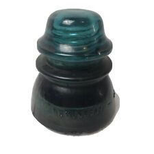 Hemmingray Glass Insulator Teal Blue Green Drip Fang Vintage USA picture