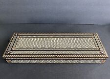 Rare vintage 16.75” rectangular Moroccan inlaid decorative box with compartments picture