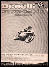 1966 Benelli Italian Gran Prix Motorcycle print ad /mini poster-Original 1960s picture