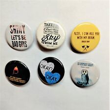 Encouragement & Cool Sayings Variety, 6 New Classic Pinback Buttons picture