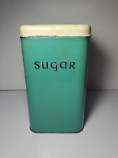 Harvell Sugar Canister Space Saver Metal Turquoise Vintage  picture