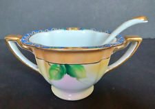 Vintage Hand Painted Floral NORITAKE Sugar Bowl with Spoon Japan - Pre-owned picture