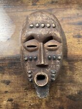 Vintage African Tribal Face Mask Hand Carved Wood Wall Hanging Wooden Decor picture