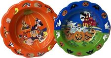 Vtg Halloween Looney Tunes Plastic Trick or Treat Candy Bowl Ghost Cemetery 1996 picture