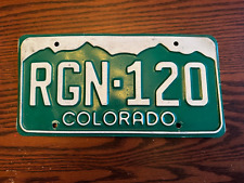 1980's Colorado License Plate RGN 120 Green Mountain CO USA Authentic Metal picture