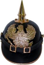 Brass German Pickelhaube Spiked Officer Men’s Leather Imperial Prussian Helmet picture