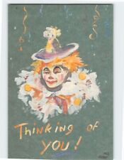 Postcard Thinking Of You with Clown Painting/Art Print picture