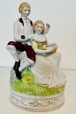 Vintage Victorian Garden Gold Gilt Courtship Couple Porcelain Figurine 8” Art picture