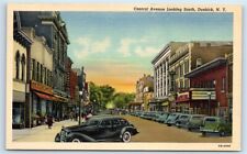 Postcard Central Ave looking South, Dunkirk NY linen H102 picture