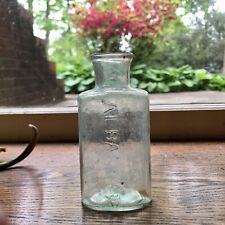 Early Open Pontiled Medicine Bottle Embossed Albany New York NY Ca 1850s Aqua picture