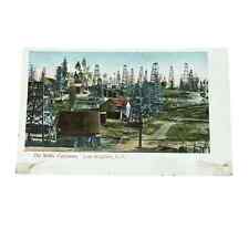Postcard Oil Wells Los Angeles California Vintage B419 picture