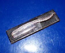 Antique .925 Sterling Silver Beard & Moustache Comb w/Leather Case picture