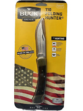 Buck Knives 110 Folding Hunter Lock-back Knife With Leather Sheath picture
