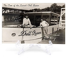 RPPC Postcard~ Driver & Guide~ Launch Dell Queen Crew~ Wisconsin Dells, WI picture