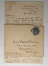 Antique Ephemera 1880s Letter & Cover Hotel Victoria London England Paid All Vtg picture