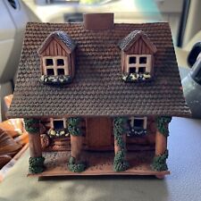 Vintage Handarbeit Pottery Cottage House Candle Incense Smoker - Signed picture