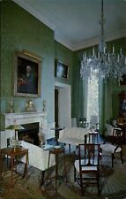 Green room White House Washington DC ~ green silk damask ~ 1950s-60s picture