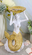 Ebros Art Nouveau Mermaid Holding Sea Shell Candle Or Jewelry Holder Figurine picture