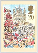 Lord Mayor's Show~St Paul's Cathedral-Paul Cox~Stamp Design~Continental Postcard picture