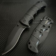 9”Black Military Tactical Combat Spring Assisted Open Blade Folding Pocket Knife picture