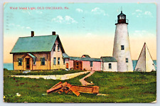 Postcard Antique 1911 Wood Light Old Orchard Maine Lighthouse A16 picture