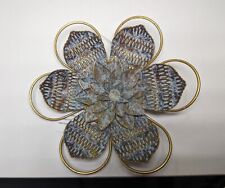 Small Vintage Looking Bronze Metal Flower Wall Art Deco picture