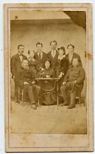 Family with Sewing Machine, Suspension Bridge, N.Y. Vintage Original CDV Photo picture