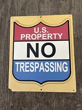 Vintage U.S. Property NO TRESPASSING Molded Plastic Sign  picture