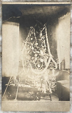 Rare Early 1900's Christmas Tree with Wagon & Toys CYKO Postcard RPPC 4218 picture