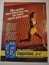 Coppertone Sport Ultra SweatProof Vintage 1990s Print Ad picture
