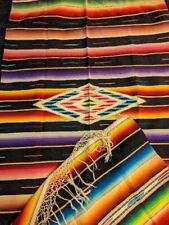 1920S ANTIQUE MEXICAN SALTILLO SERAPE BLANKET TABLE RUNNER BABY SWADDLING CLOTH picture
