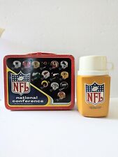 Vintage 1976 NFL Metal Lunchbox with Thermos King-Seeley NFC & AFC picture