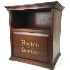 Antique Boston Garter Countertop Store Display Cabinet Wood baseball card holder picture