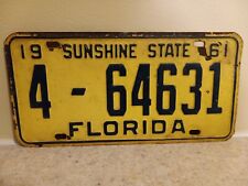 4-64631 Florida PINELLAS COUNTY 1961 License Plate picture