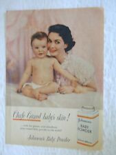 1955 JOHNSON'S BABY POWDER CHAFE-GUARD BABY'S SKIN VINTAGE PRINT AD L045 picture