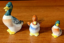 Vintage Miniature Mallard Duck Figurines Family of 3 Made in Japan picture