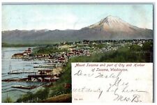 1908 Mount Tacoma & Part Of City & Harbor Tacoma Washington WA Antique Postcard picture