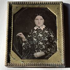 Antique 1/6th Plate Daguerreotype Photograph Beautiful Fashionable Young Woman picture
