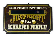 SCHAEFER BEER 1960s THERMOMETER SIGN The Temperature Is Just Right For People picture