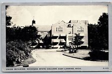 East Lansing Michigan~Michigan State College~Union Bldg~1930s Silver Border PC picture
