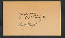Wright Brothers Autograph Reprint On Genuine Original Period 1900s 3X5 Card  picture