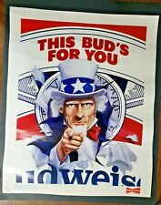Vintage 1986 Uncle Sam Budweiser Beer Store Sign Old Stock picture
