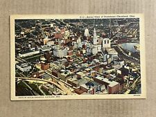 Postcard Cleveland OH Ohio Aerial View Downtown Vintage PC picture