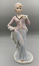 EC Roaring 20s Lady Porcelain Figurine. Detailed Face&Evening gown  picture
