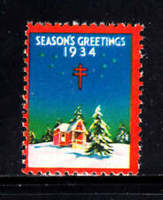 US 1934  CHRISTMAS SEALS / STAMPS  SINGLE HOUSE AND TREE  WX74  MNH OG H1610A picture