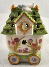 Easter light up Bird House Vintage Hand Painted Ceramic Bisque Mold picture