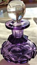 ANTIQUE C1890 FRENCH AMETHYST HANDCUT CRYSTAL PERFUME BOTTLE ST LOUIS BACCARAT ? picture