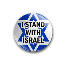 I Stand With Israel 25mm/1 inch badges x1 x12 x20 - Conflict Support Pin Badge picture